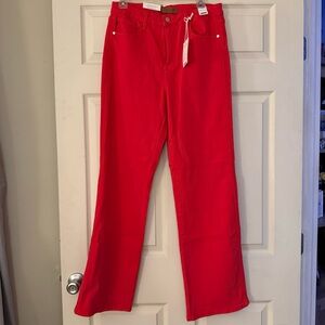 NWT Judy Blue High Waist Red Garment Dyed 90s Straight Denim Jeans 88693 11/30